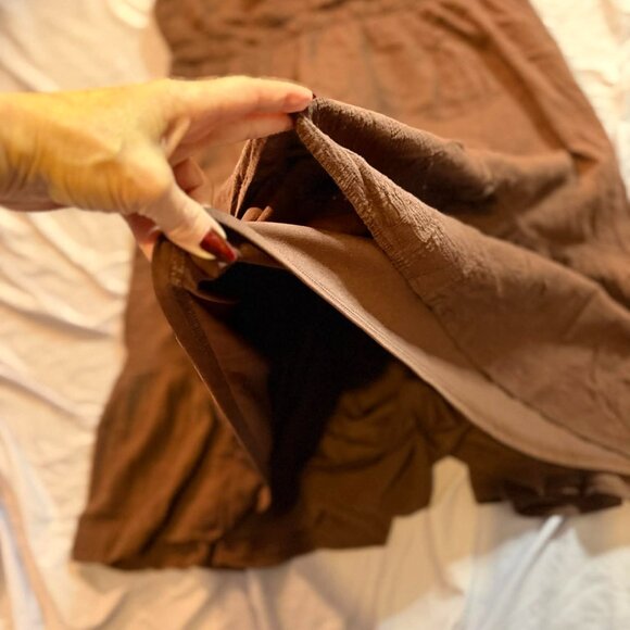 Torrid PLUS SIZE 4 Brown Textured Cotton Tiered Sleeveless Lined Midi Dress - Picture 6 of 14